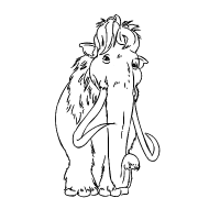 A coloring page of ice age